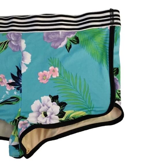 Cacique Lane Bryant Teal Tropical High Rise Boyshort Swim Bottoms Size 14 - Picture 6 of 15